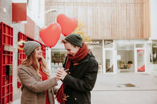 Happy couple in love on Valentine's Day