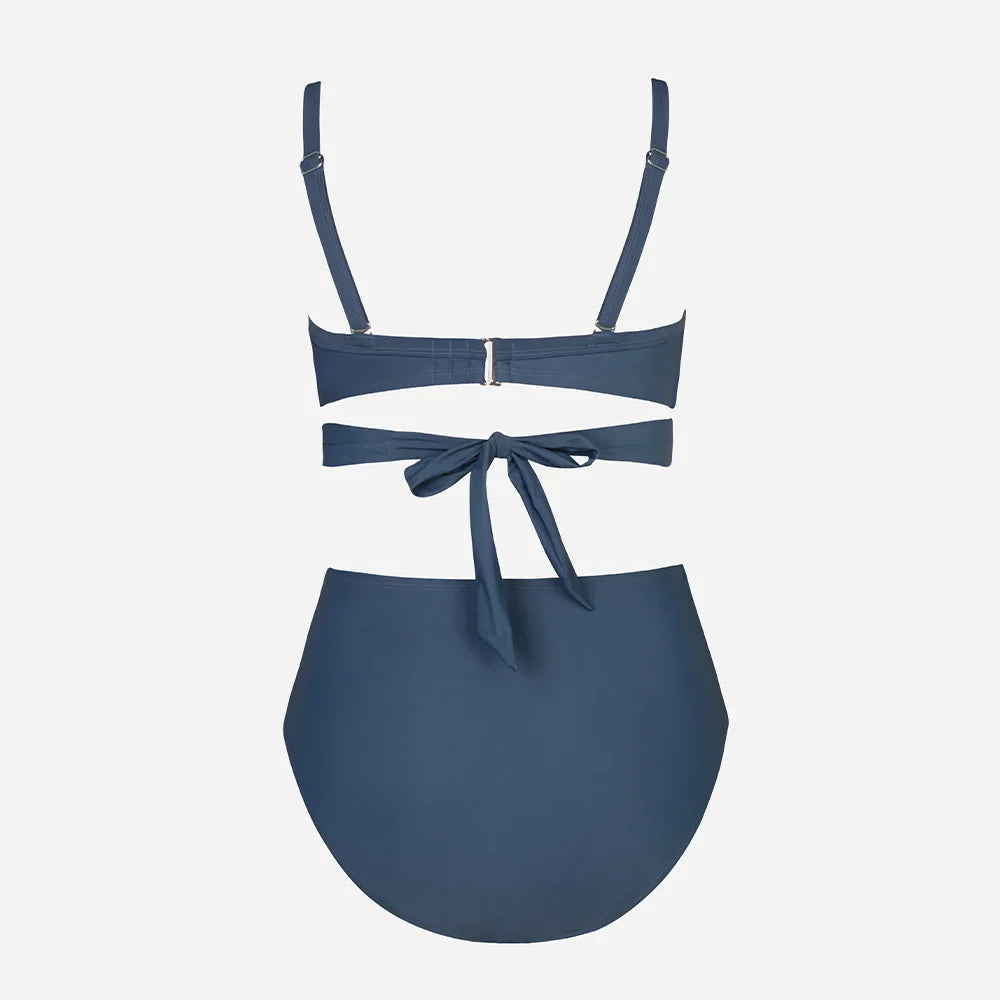 Plus size swimsuit with adjustable bra.