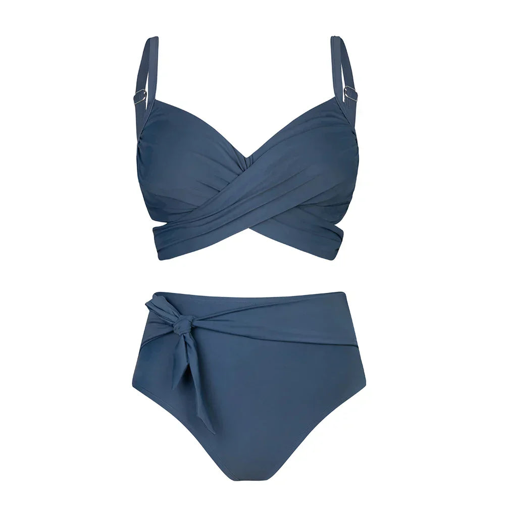 Plus size swimsuit with adjustable bra.