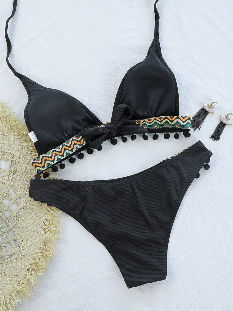 Swimsuit bikini with decorative fringes