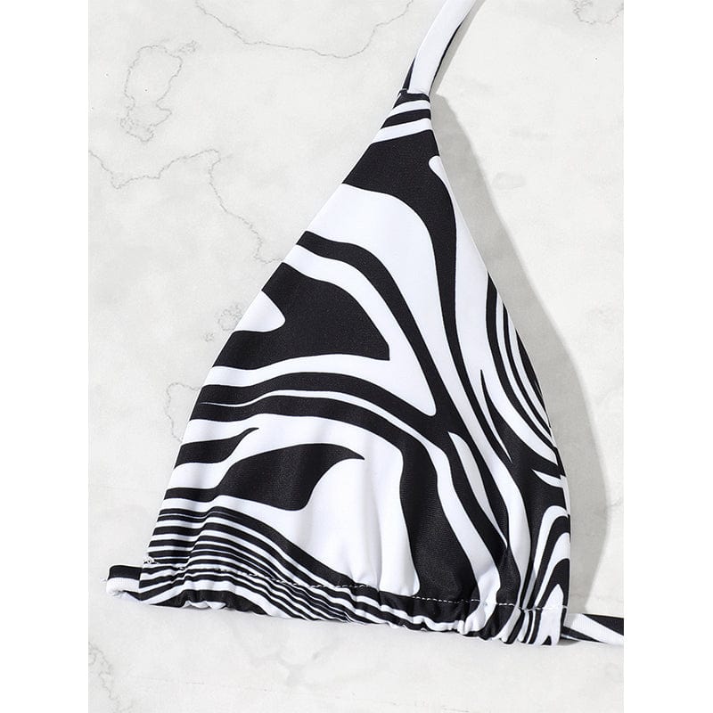 Two-piece bikini with double strap