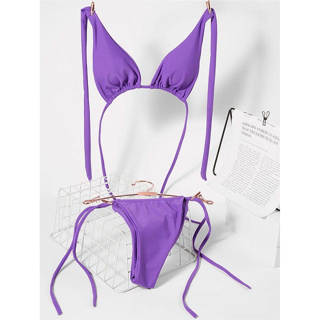 Two-piece bikini with ties