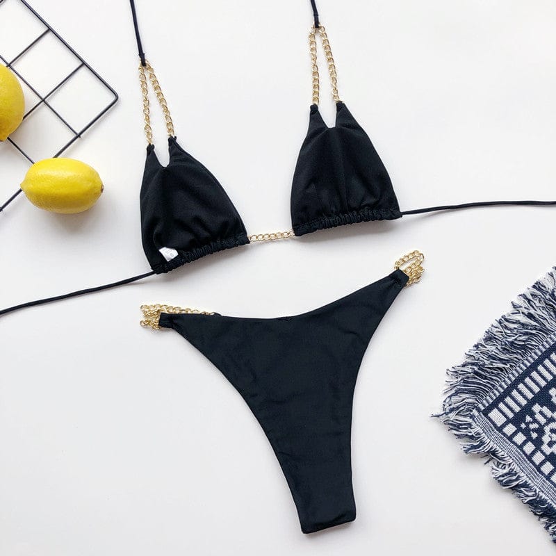 Beach bikini with chain straps