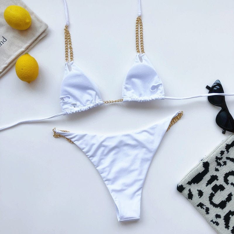 Beach bikini with chain straps