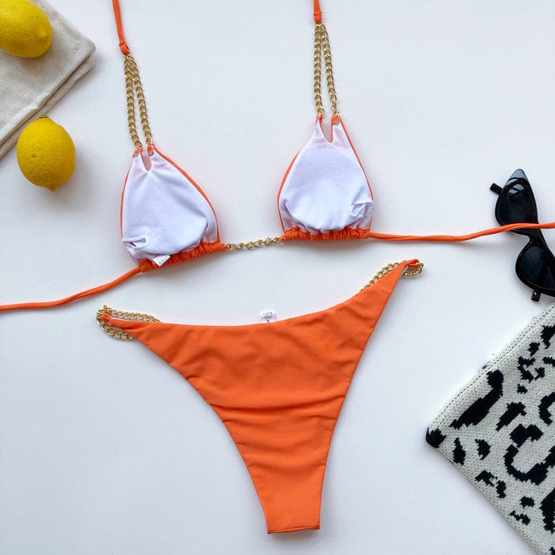 Beach bikini with chain straps