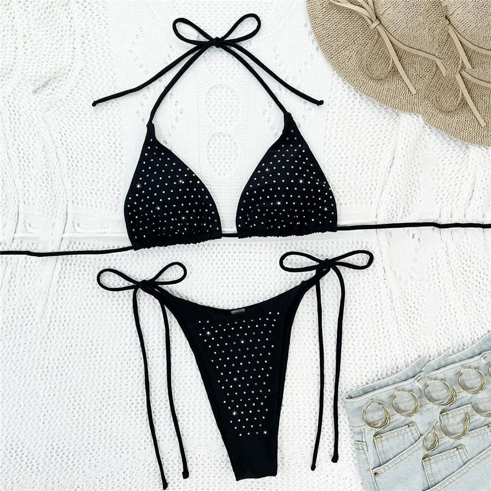 Bikini with decorative diamonds