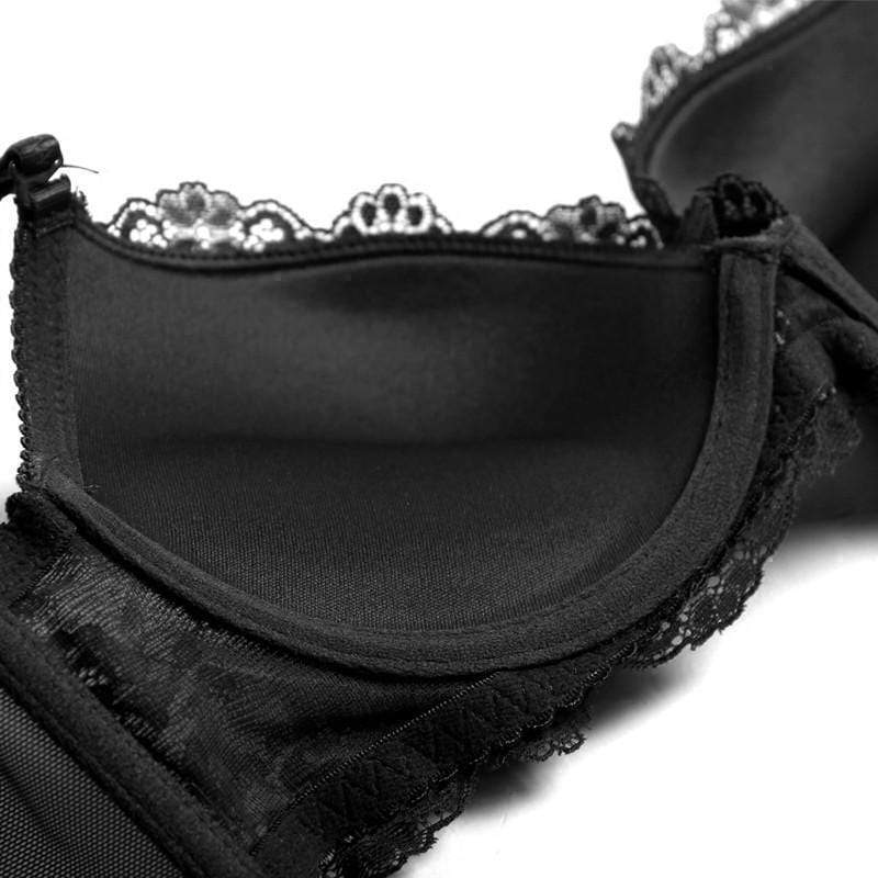 Push-up bra with lace straps
