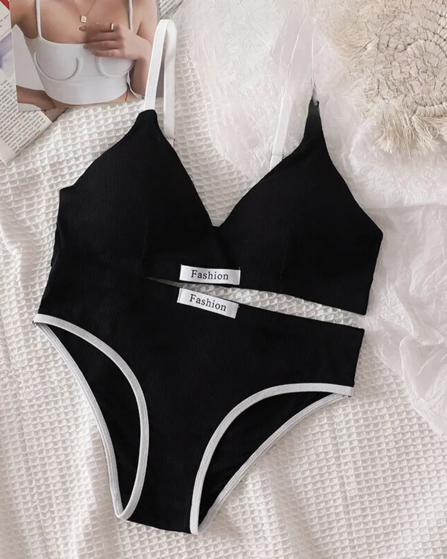 Comfortable ribbed lingerie set