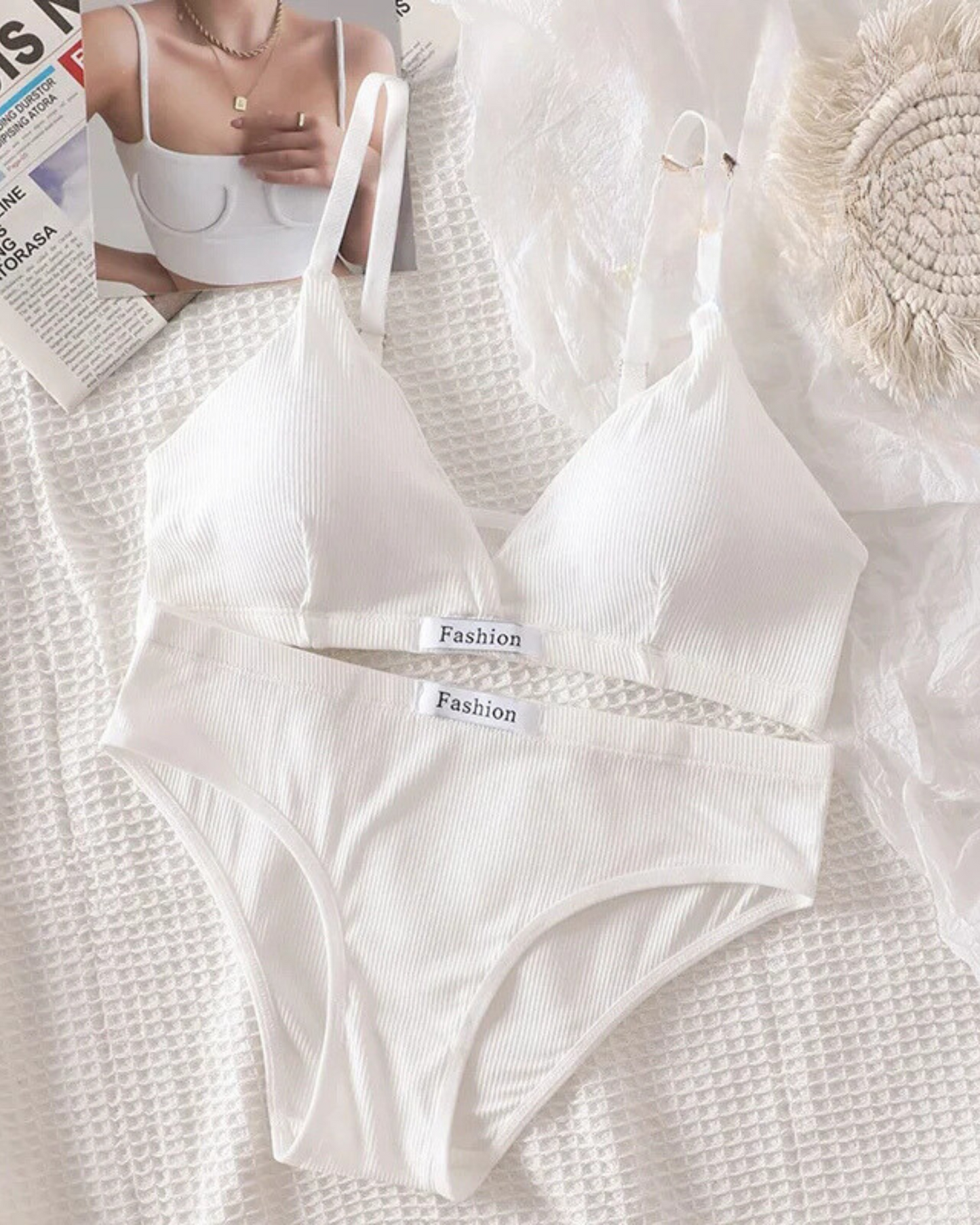 Comfortable ribbed lingerie set