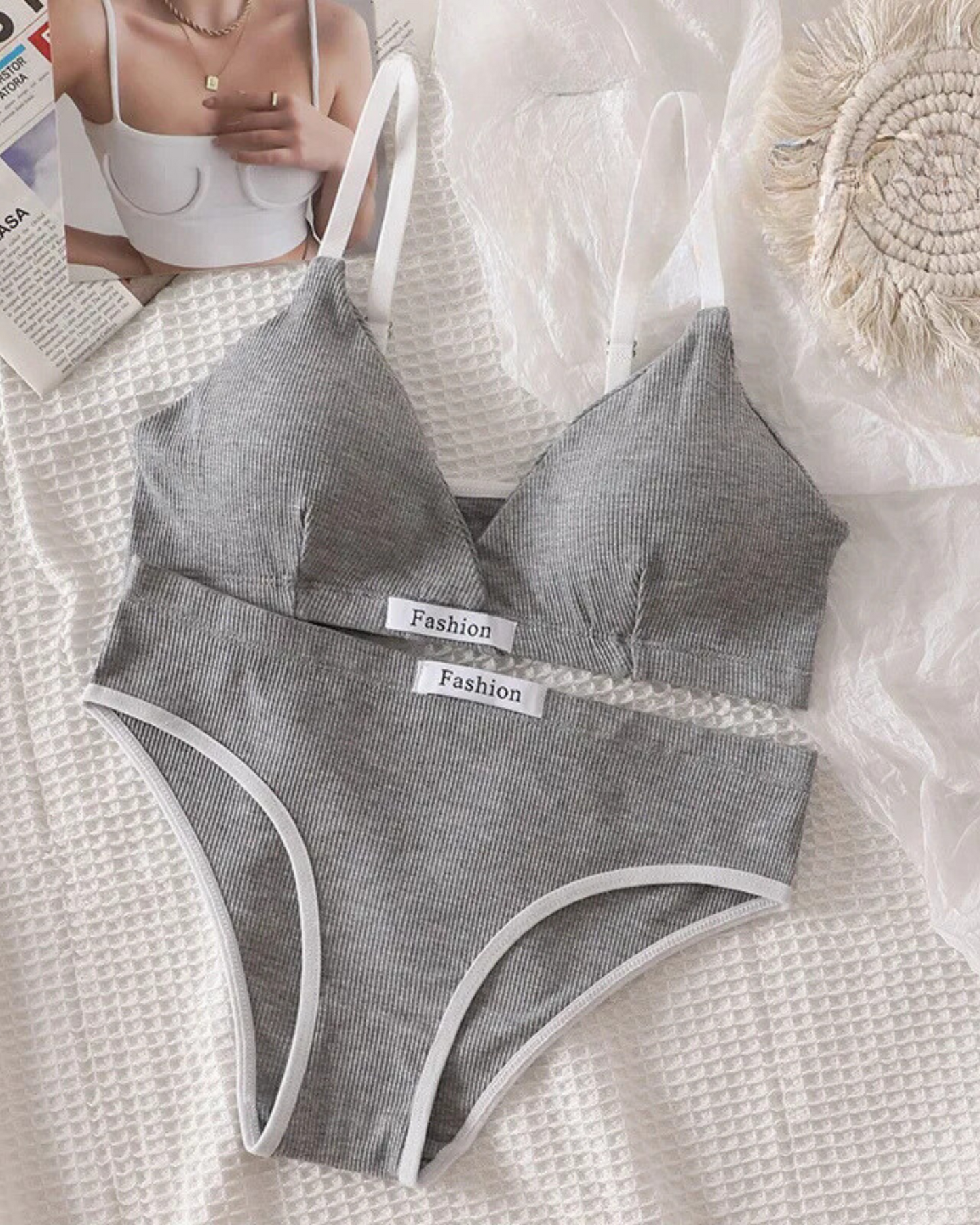 Comfortable ribbed lingerie set