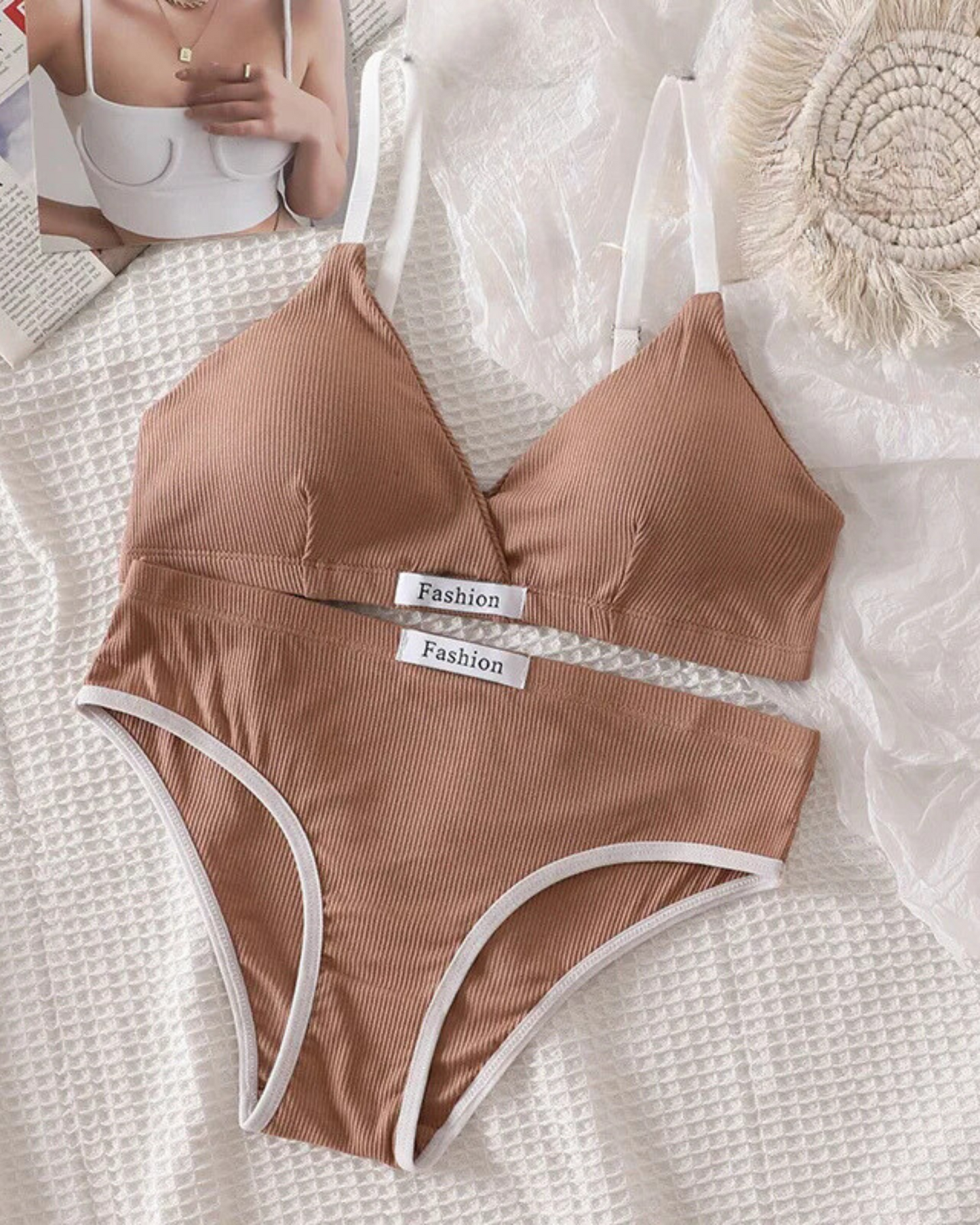 Comfortable ribbed lingerie set