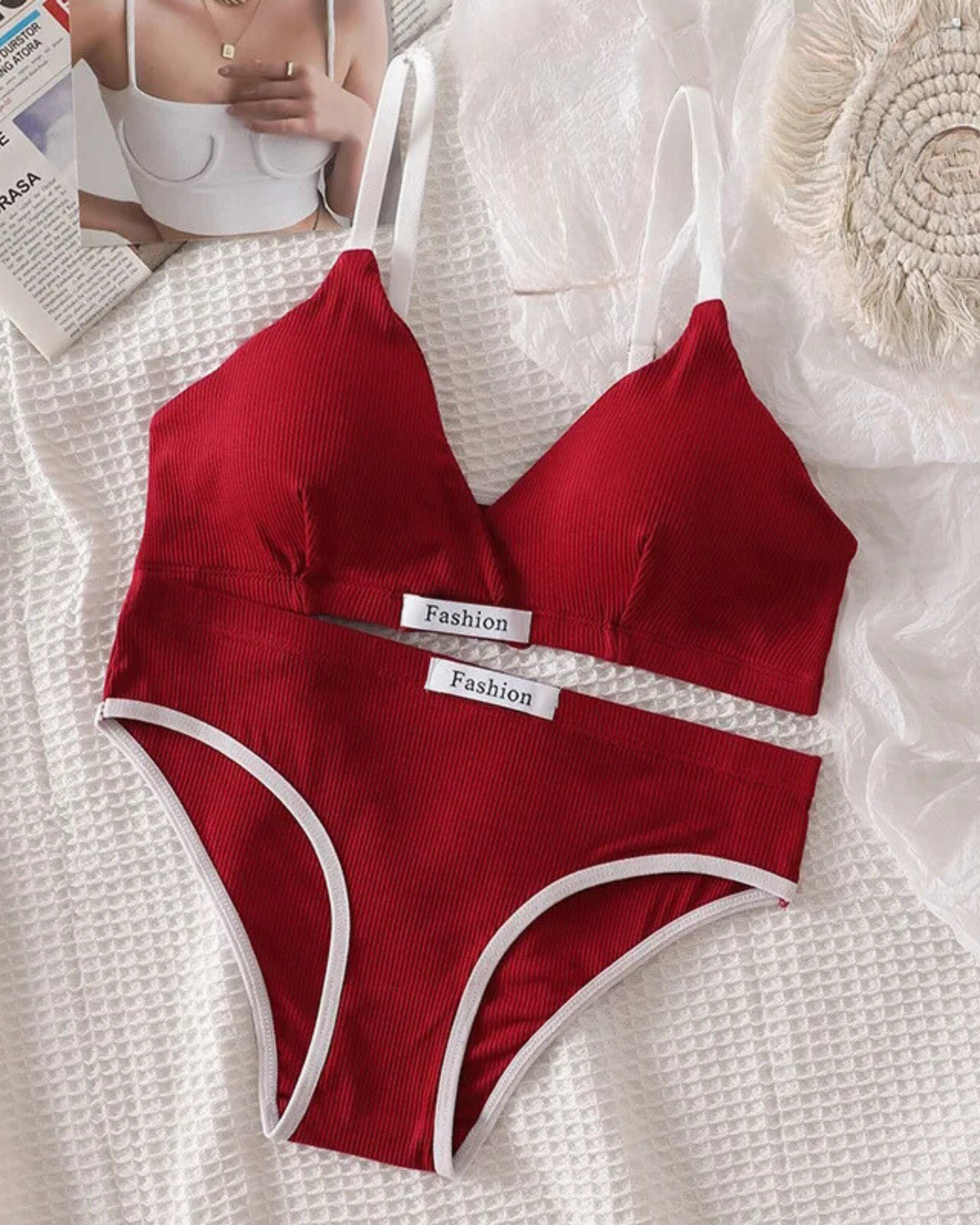 Comfortable ribbed lingerie set
