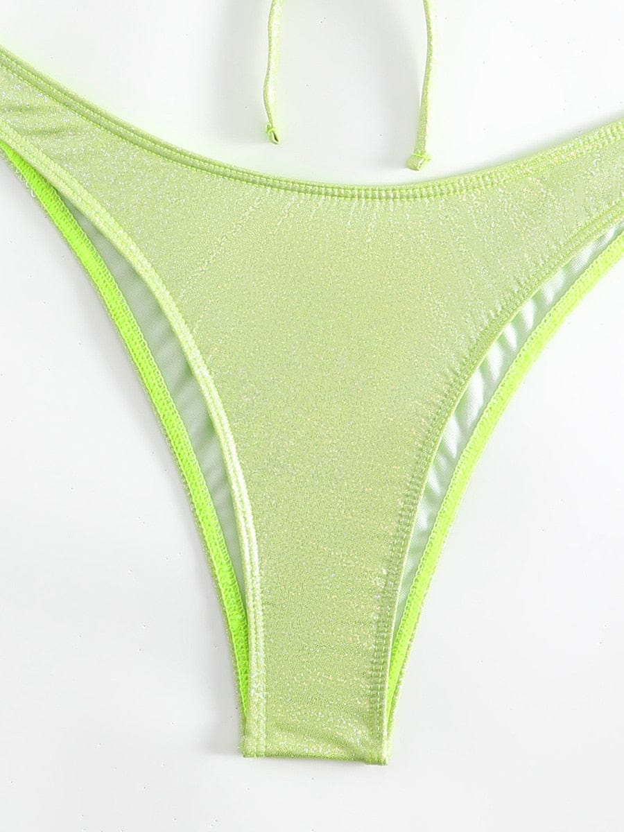 Bikini set with glittery material