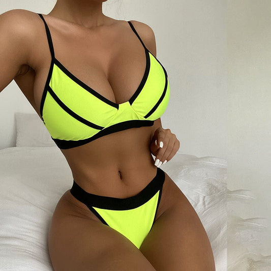 Two-piece swimsuit with adjustable features