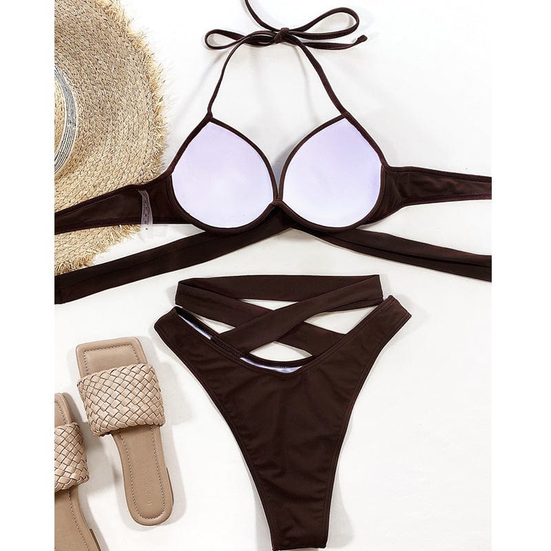 Two-piece swimsuit with padded cups