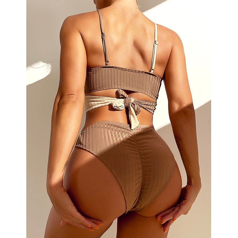Two-piece swimsuit with adjustable straps