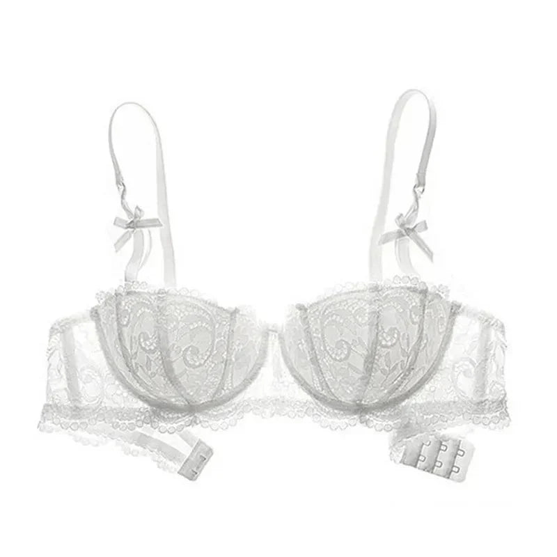 Balconette bra with adjustable straps