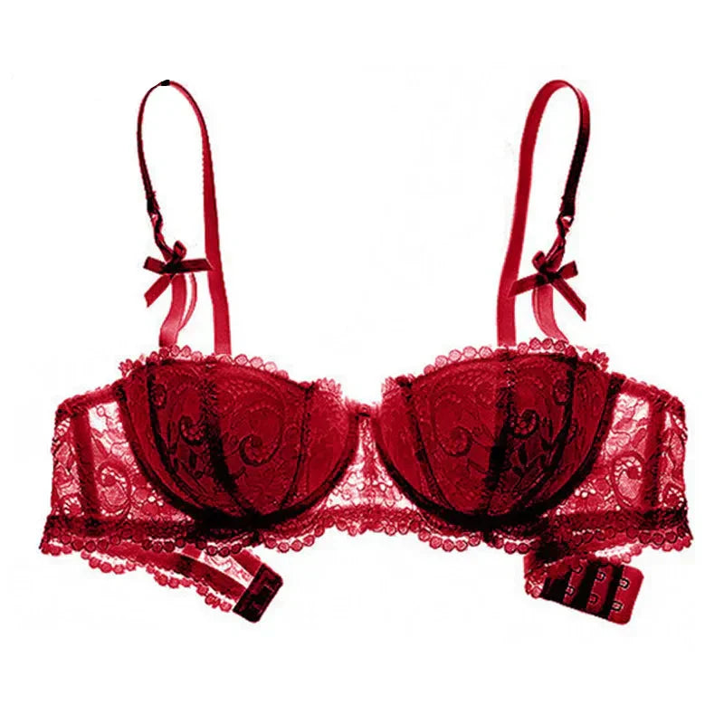 Balconette bra with adjustable straps