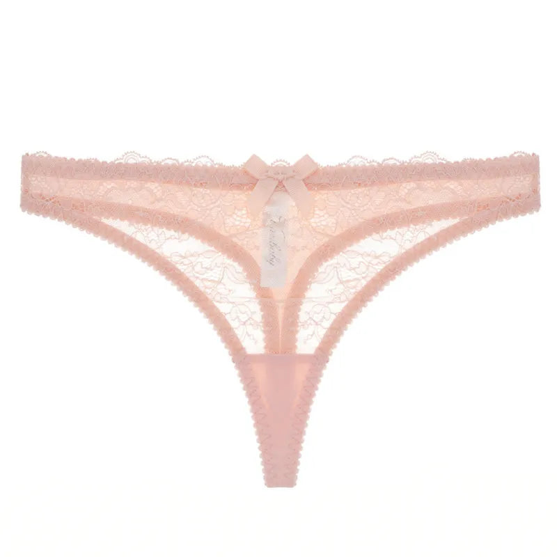 Lace thongs with a decorative bow