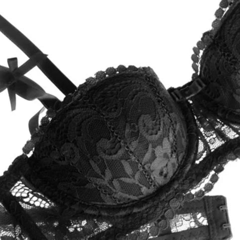 Balconette bra with adjustable straps