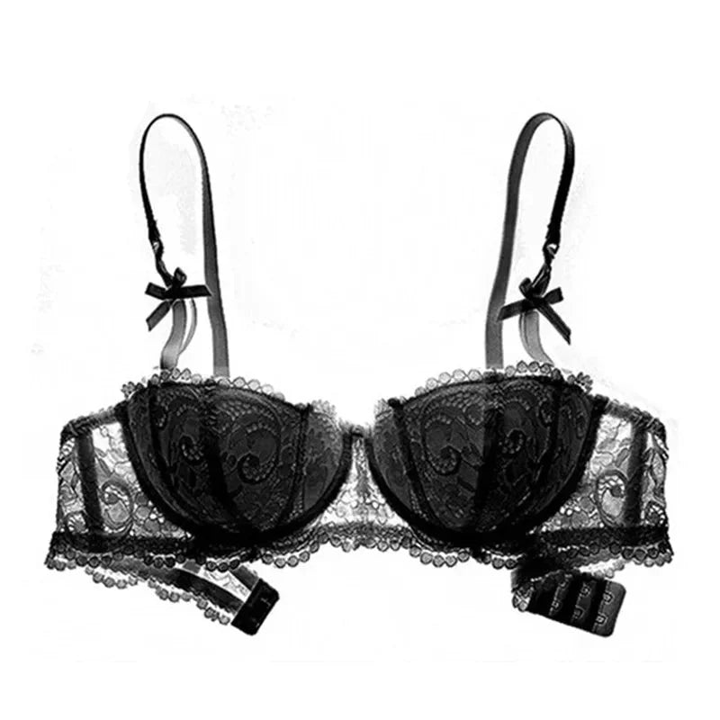 Balconette bra with adjustable straps
