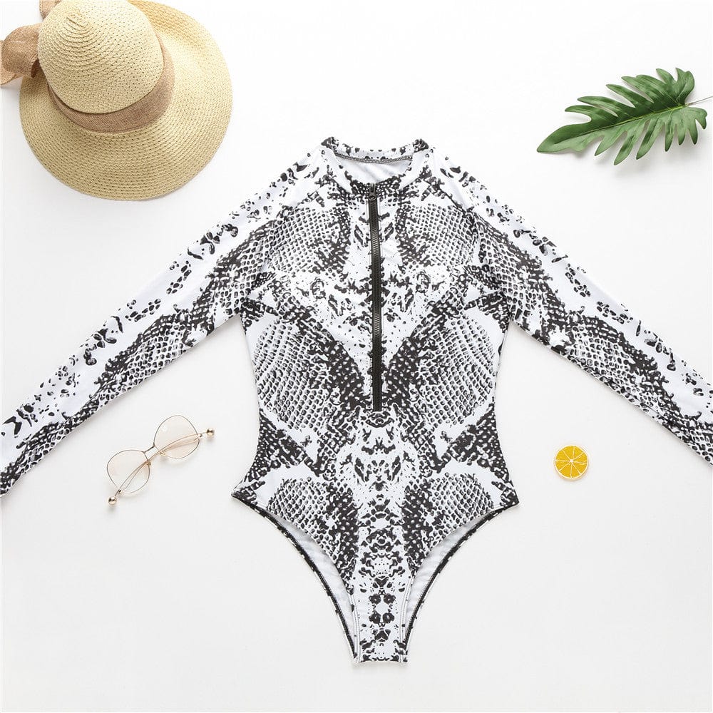 Long-sleeved swimsuit.