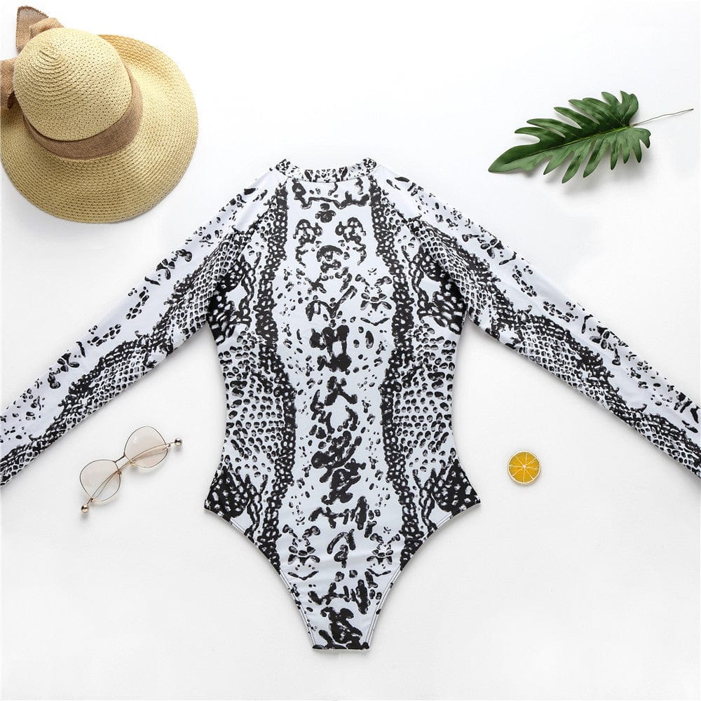 Long-sleeved swimsuit.