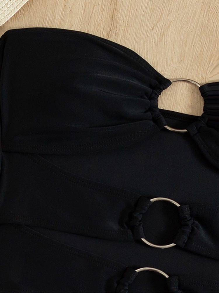 One-piece swimsuit with cut-outs