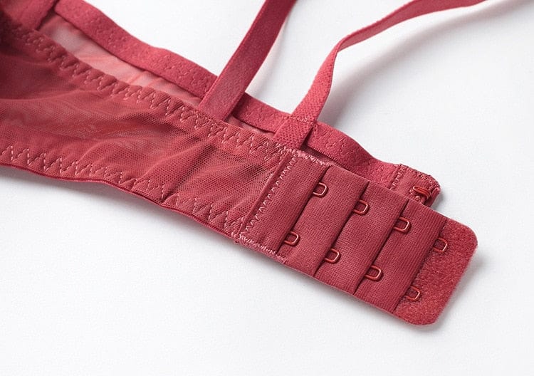 Lace lingerie set with decorative straps