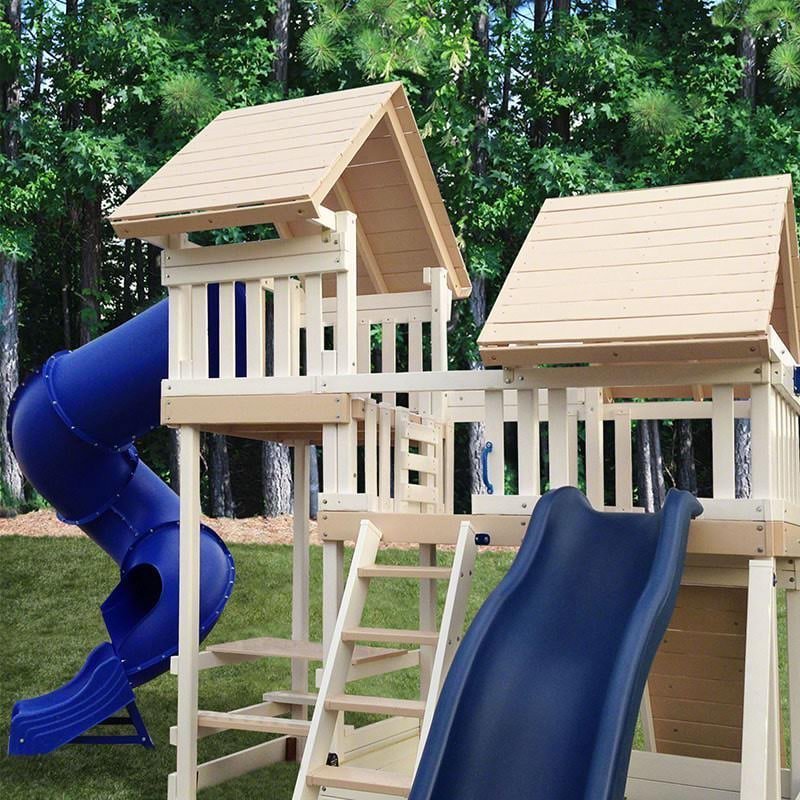 CONGO Monkey Playsystem #3 with Swing Beam, Wave Slide, and Turbo Slide Green and Sand