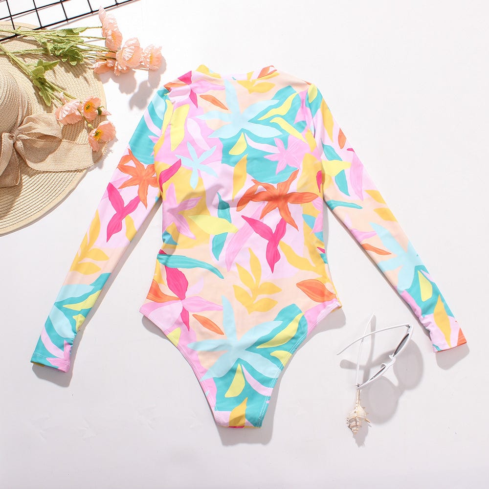 One-piece swimsuit with long sleeves