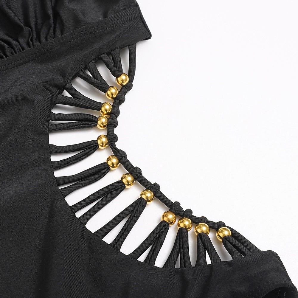 Monokini with decorative beads
