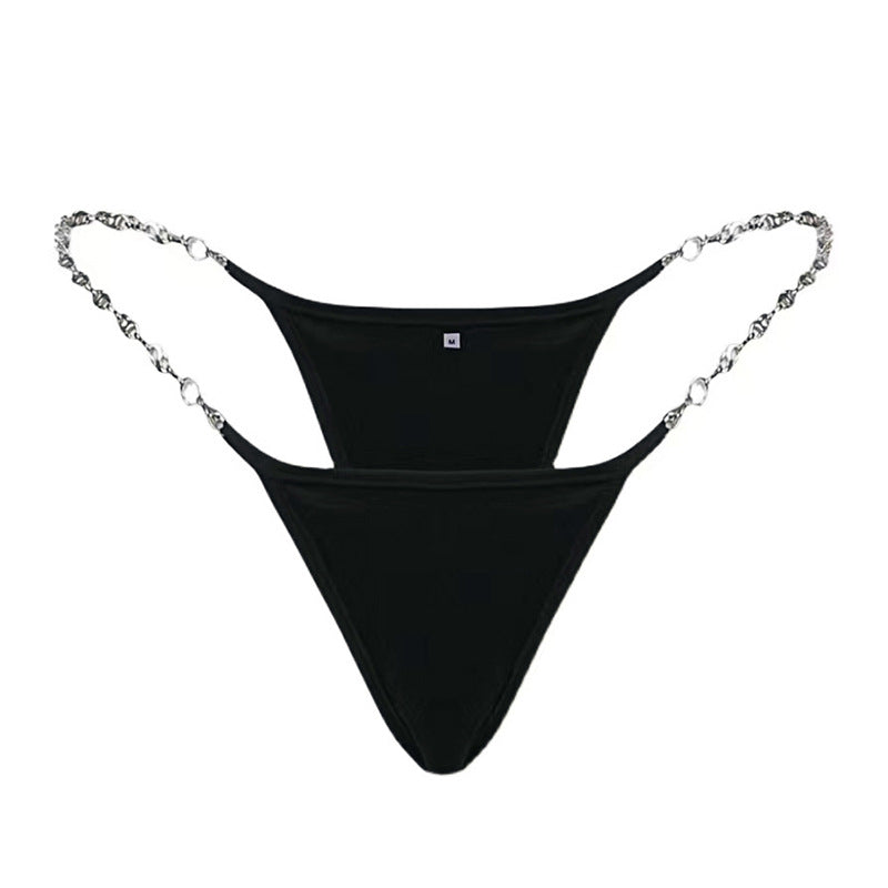Thongs with a detachable chain