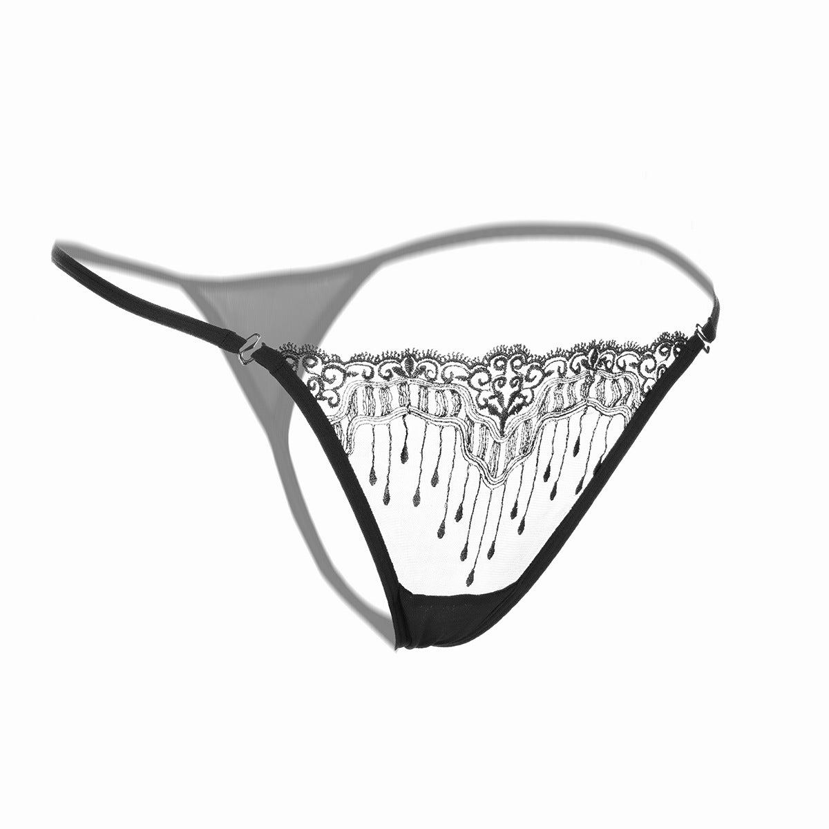 Mesh hip-fastening thongs