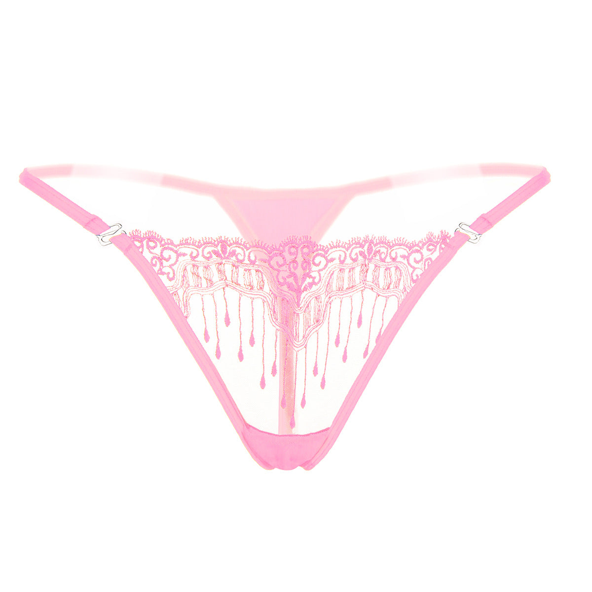 Mesh hip-fastening thongs
