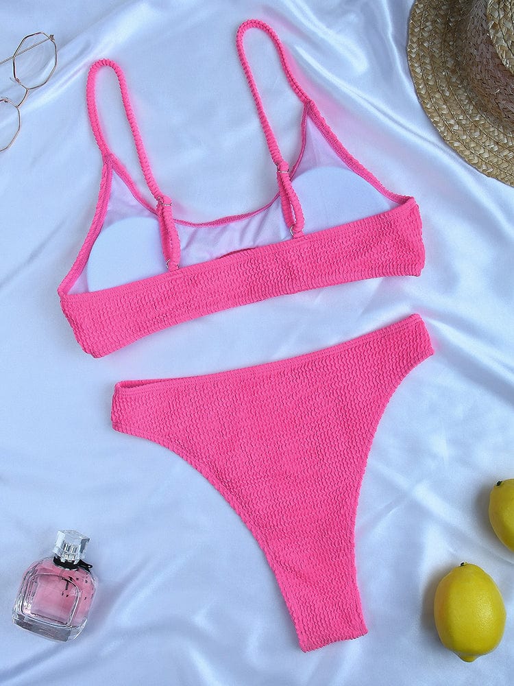 Striped swimsuit with adjustable straps