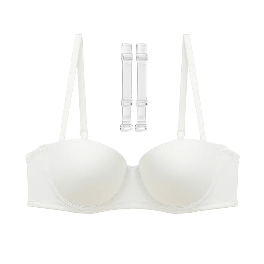 Bra with adjustable and detachable straps