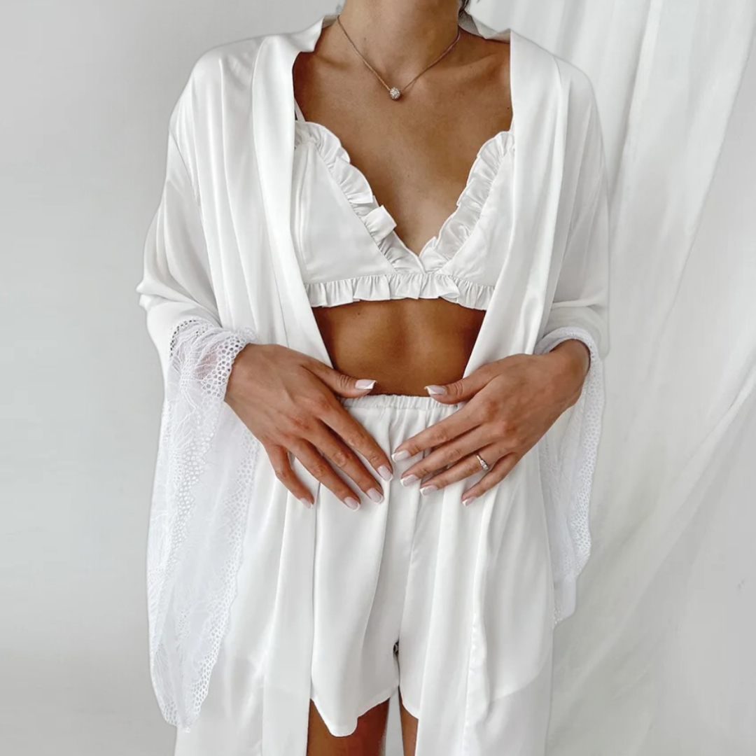 Pyjama set with a bra on thin straps.