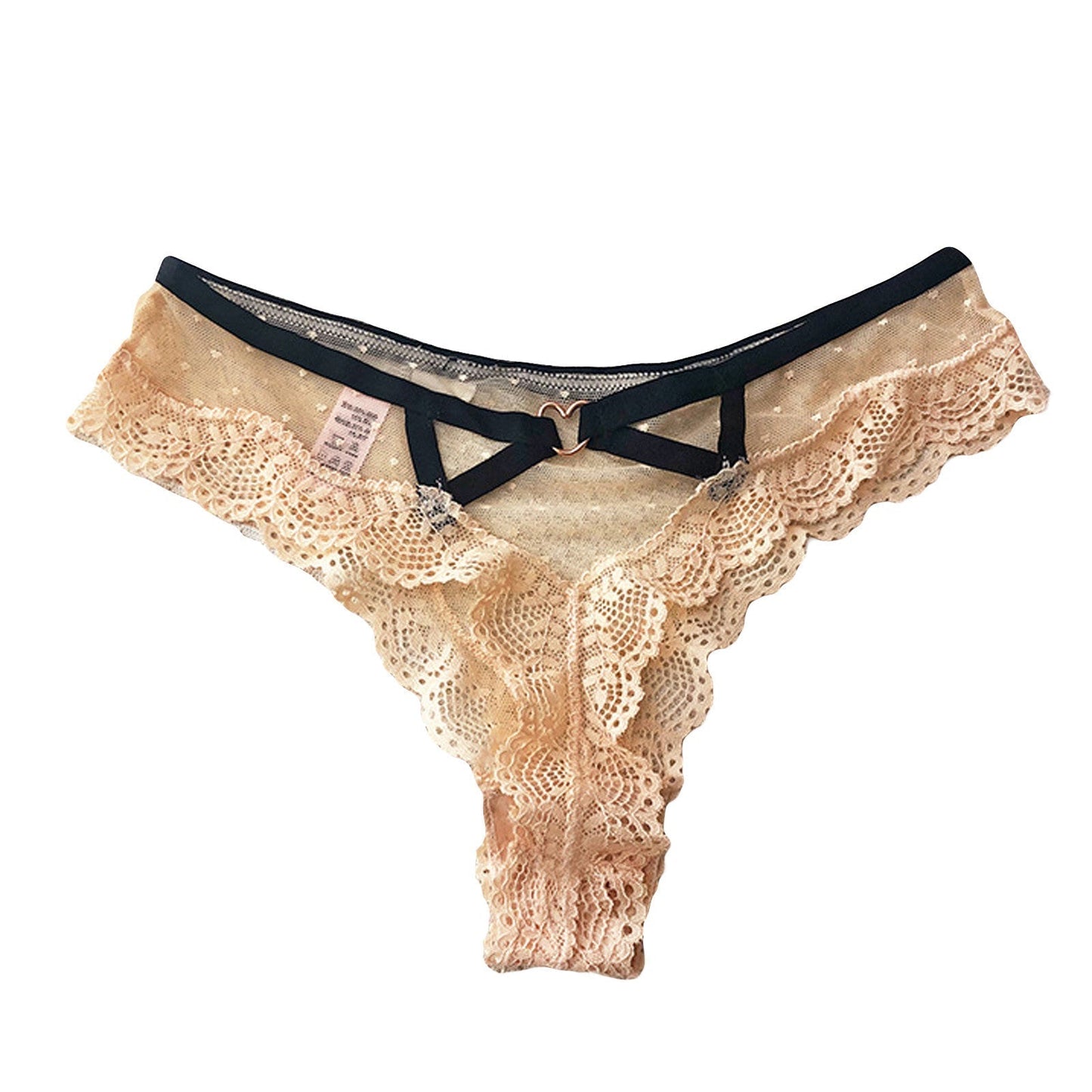 Lace-trimmed mesh panties