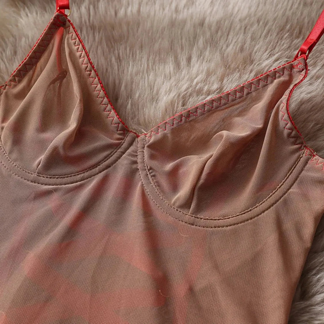 Lace nightdress with adjustable straps
