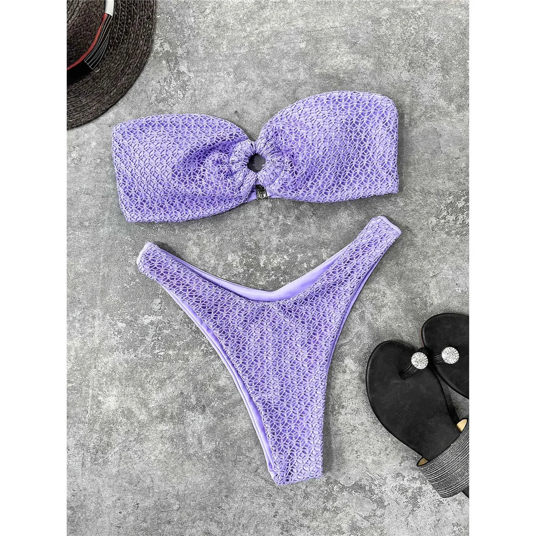 Two-piece strapless swimsuit