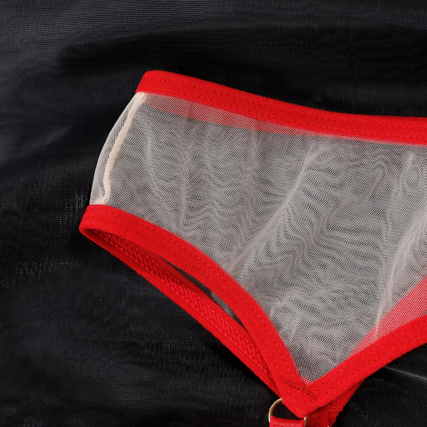 Sheer lingerie set made of mesh material