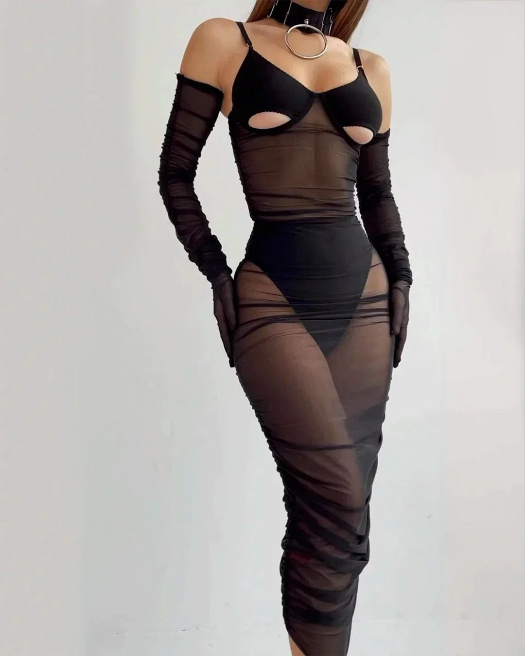 Set of lingerie with cut-outs under the bust