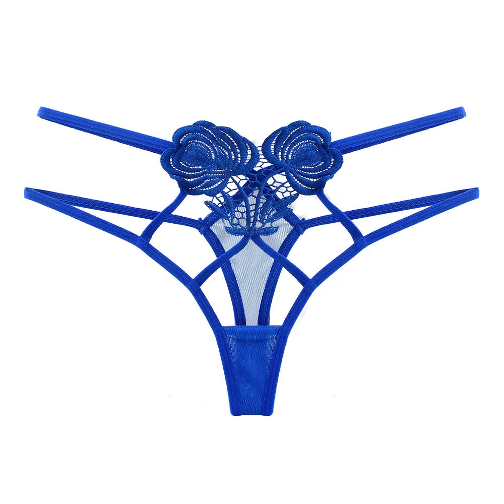 String with decorative roses on the front