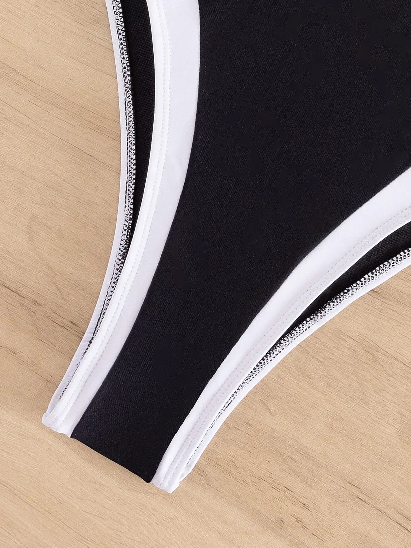 One-piece swimsuit with a deep neckline