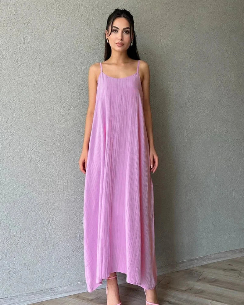 Long loose nightgown with straps