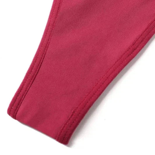 Satin thong with lace inserts