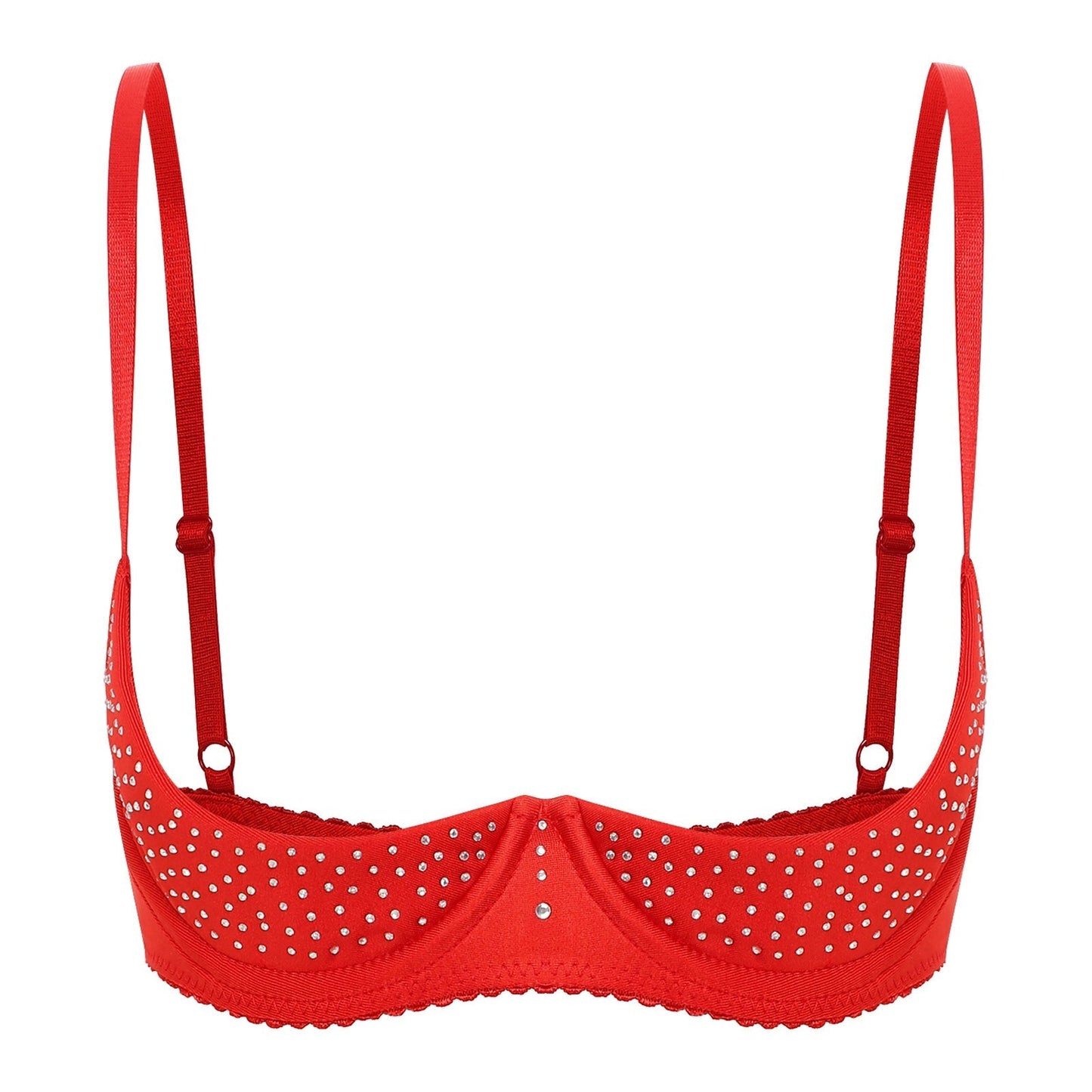 Bra with heavily exposed cups