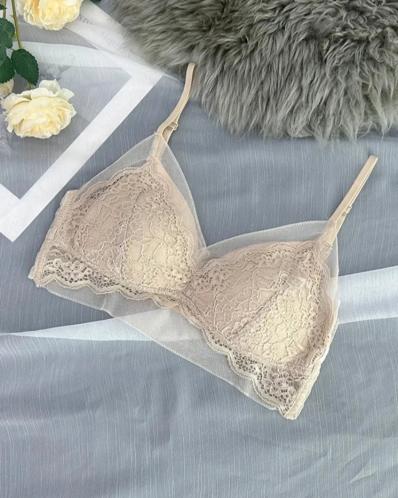 Soft lace and mesh bralette