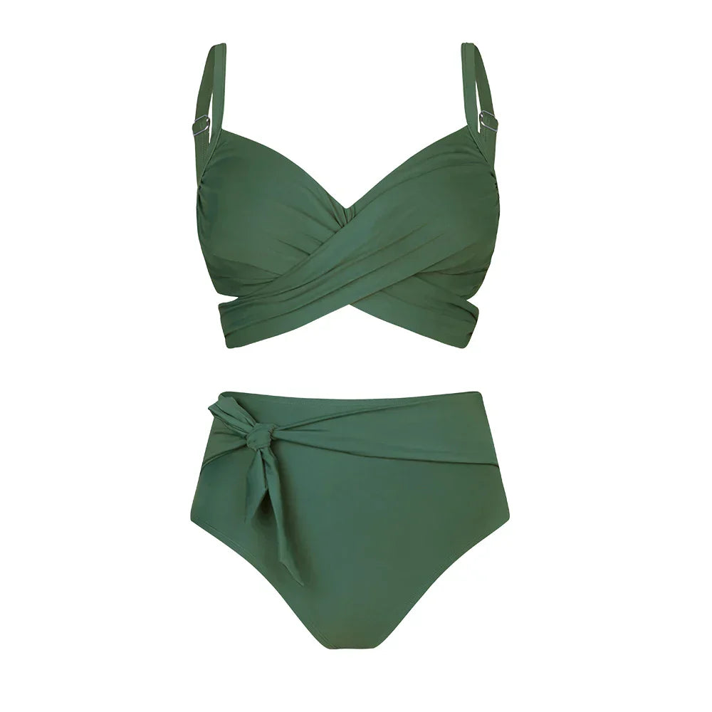 Plus size swimsuit with adjustable bra.